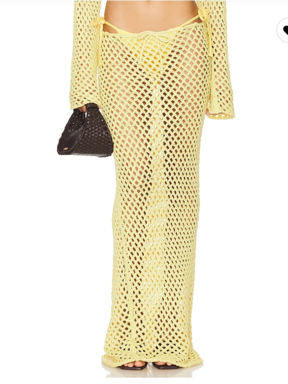 New and unworn! Bananhot Magen Skirt Daisy Yellow Crochet Coverup Maxi Skirt XS
